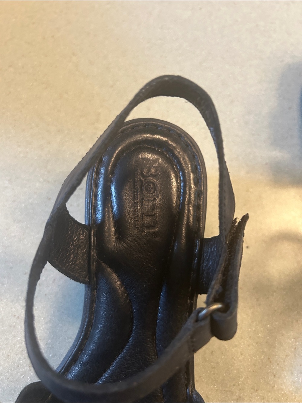 Born Black Leather Strappy Slingbacki Sandals - Picture 6 of 6